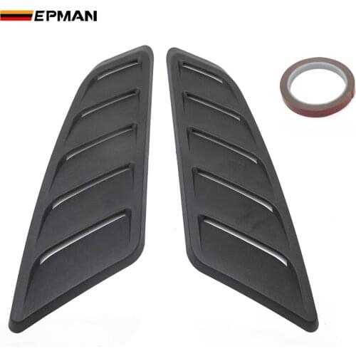 EPMAN Universal Hood Louvers Panels Air Flow Vent Cover Car Roof Decorative Intake Hood Scoop 2pcs EP-TFTY110