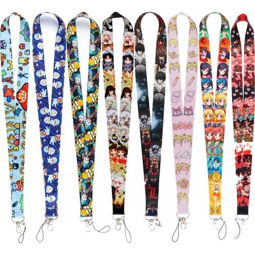 ER994 Cartoon Moon Girl Sloth Astronaut Space Lanyard Card Holder Student Hanging Neck Mobile Phone Lanyard DIY Hang Rope