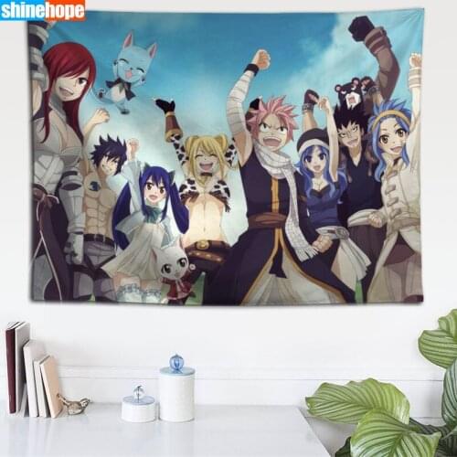 Custom Fairy Tail tapestry wall hanging tapestry home decoration rectangle bedroom wall art tapestry 140X250cm