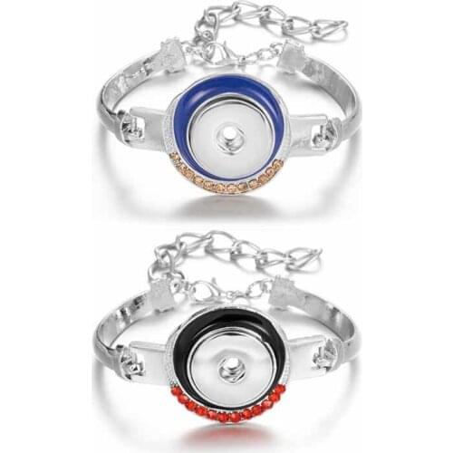 Crystal Rhinestone 237 high quality Interchangeable Fit 18mm snap button metal bracelet bangle charm jewelry for women Teenagers