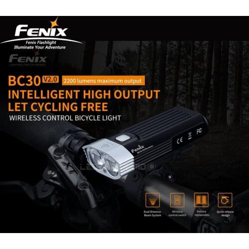 Intelligent Fenix BC30 V2.0 2200 Lumens High Output Wireless Control Bicycle / Bike Light with Kits