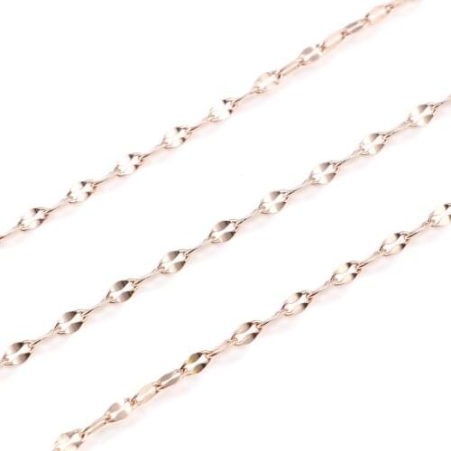 Exquisite Stainless Steel Necklace For Women Oval Rose Gold Chain Neckalce Fashion Female Jewelry Collar Accessories, 1 Piece
