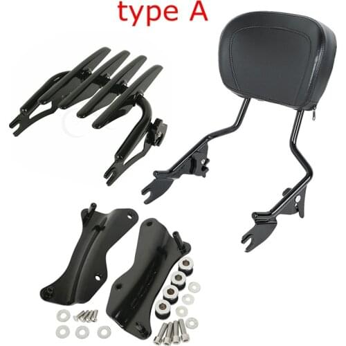 Motorcycle Sissy Bar Backrest Luggage Rack Docking Kit For Harley Touring Road King Street Electra Glide FLHR FLHXS 2014-2020