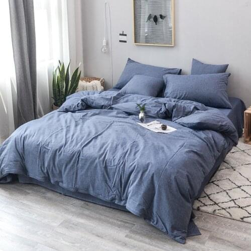 Wash cotton Denim Blue 3pcs duvet cover sets(1pcs duvet cover+2pcs pillowcase)100% cotton bedding sets