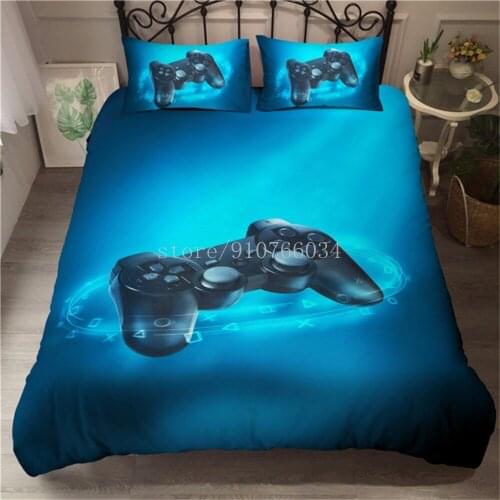 Gamepad Bedding Set Queen Size Duvet Cover Creative Black Comforter Bed Cover Set housse de couette Bedclothes 3pcs Boys Gifts
