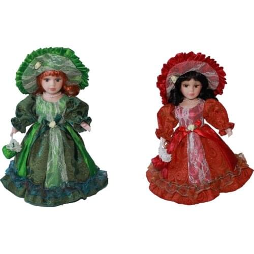 30cm Beautiful Porcelain Doll People Figures in Princess Dress, Perfect