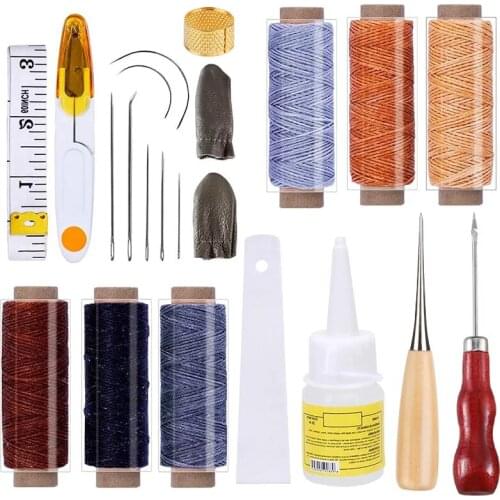 LMDZ Leather Tooling Kit, Leather Tools and Supplies, Leather Craft Starter Kit, Leather Working Kit, Leather Thread