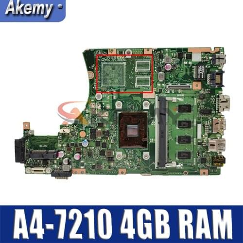 X455YI motherboard with A4-7210 CPU 4GB RAM For Asus X455YI X455Y X455DG X455D laptop motherboard X455YI mainboard test 100% ok
