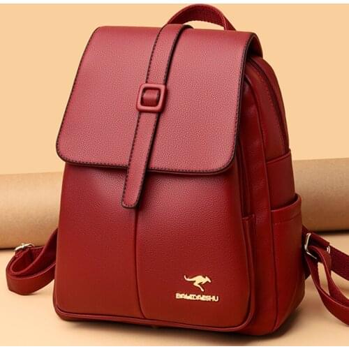 Fashion Leather Backpack for Women 2021 High Quality Large Capacity Travel Bags Luxury Designer Bagpacks Mochilas Para Mujer New