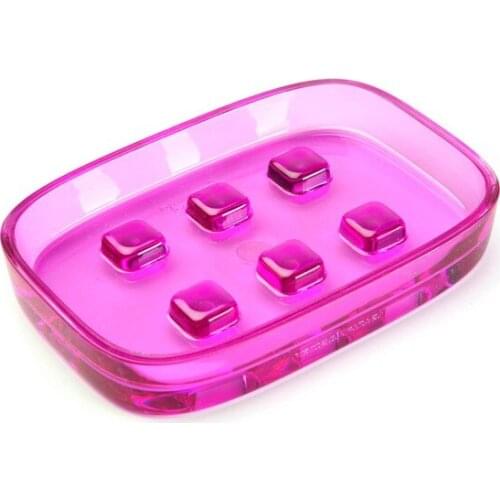 Soap dish Plastic Transparent Lilac