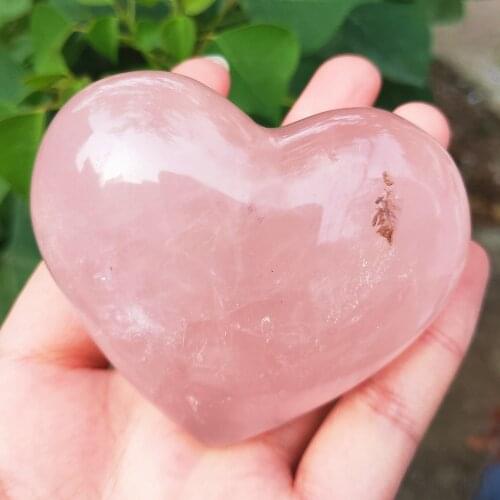 4-9cm Natural Rose Crystal Heart Pink Quartz gemstone Heart-shaped Crystals Healing Gift 1pcs
