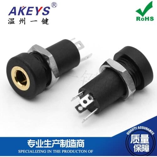 PJ-392A-4P 3.5mm headphone audio jack Four-legged headset with thread Copper feet