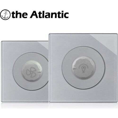 Ceiling Fan Speed Control Switch Light Dimmer Switch Adjustable Brightness Controller Wall Switch Gray Grey Glass Switch