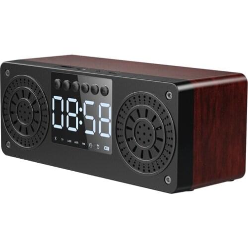 Stereo Subwoofer Bluetooth Speaker FM Radio Portable Speakers Mp3 Play Super Bass Loudspeaker Computer Column Brown
