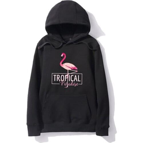 Hoodie Women Winter Student Plush Hoody Long Sleeve Female Cute Warm Coat Sexy Print Flamingo 2019 Winter Fashion Clothes