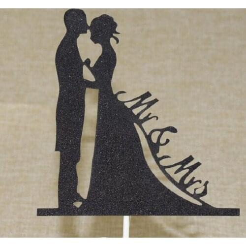 Cake toppers gliter black lover cards banner for fruit Cupcake Wrapper Baking Cup birthday tea party wedding decoration