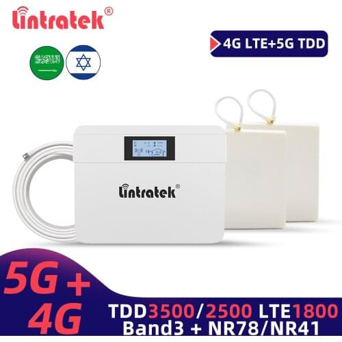 Lintratek 5G Cell Phone Signal Booster LTE 1800 TDD 3500 2500 NR41 NR78 NR42 Cellular Repeater 4G Band3 Network Amplifier Kit