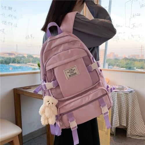 Large capacity women backpack college schoolbag female Japanese Harajuku ulzzang high school student backpack ins male backpacks