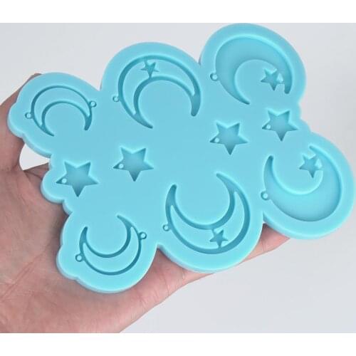 1 Piece Moon Star Silicone Earring Mold | Resin Mold | Epoxy Mold | Silicone Mold 10340550