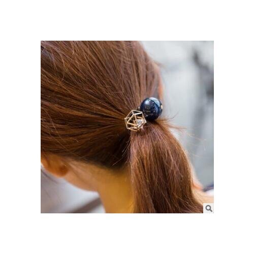 120pcs/lot DIY Multi Simple Hollow Out Alloy Glaring Drill Rubber Bands Elasticity Hair Rings Styling Tools Accessories HA748