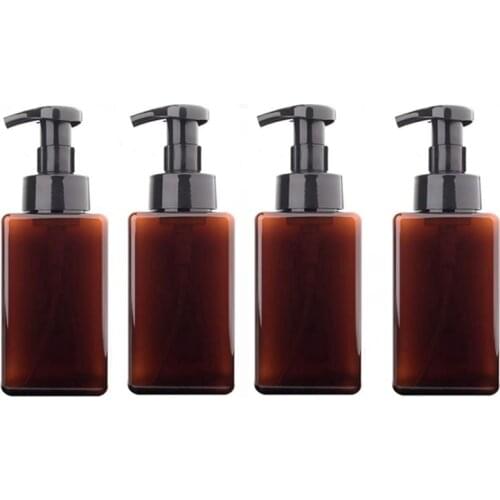 4 PCS,Plastic Pump Bottle,Refillable Pump Bottle Lotion Soap Dispenser Liquid Container for Shampoo Bathroom Kitchen