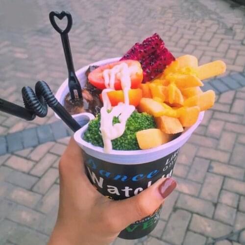 50pcs High quality color disposable coffee cup 500ml 16oz cold hot drink paper cup creative party favors milk tea cup with plate