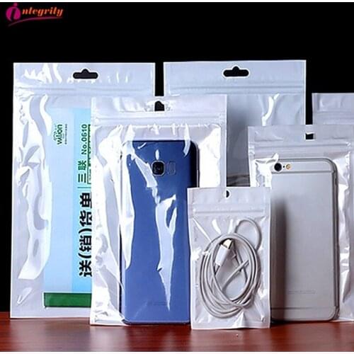 INTEGRITY 500pcs 20*27cm High quality Self Seal Zipper Plastic Packaging Packing Poly Bag Zipper Gift Package with bag Hang hole