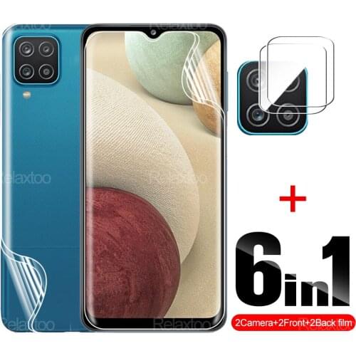 6 IN 1 Front+Back Hydrogel Film For Samsung Galaxy A12 a A 12 SM-A125F/DS A125F Camera Lens Glass Clear Protective Screen Film