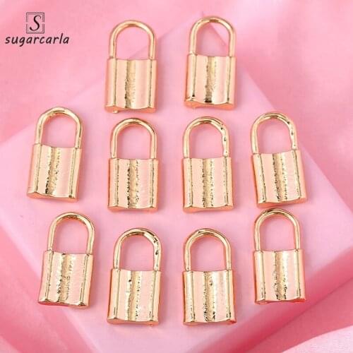 10Pcs/lot Two Colors Lock Shape Pendants Fashion Metal Small Charms For Necklace Bracelet Handmade DIY Jewelry Making Supplies