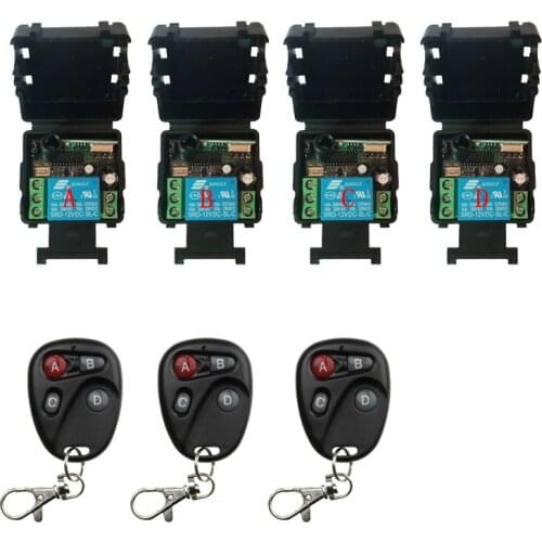 DC12V 24V Universal RF Wireless Remote Control Switch Learning Code Transmitter And Receiver Module For Electric Gate Door Key