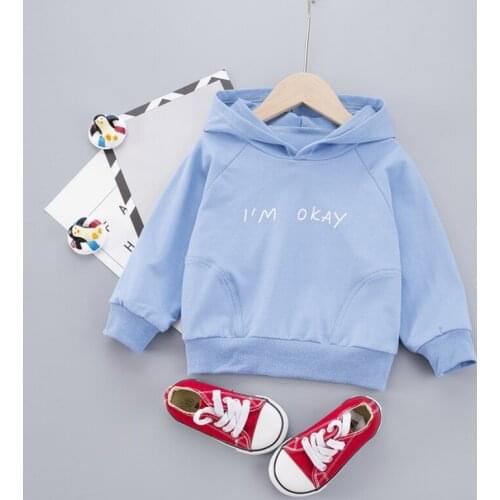 Childrens Cotton Hoodie Boys and girls spring and autumn solid color sweater Childrens solid color casual sweater