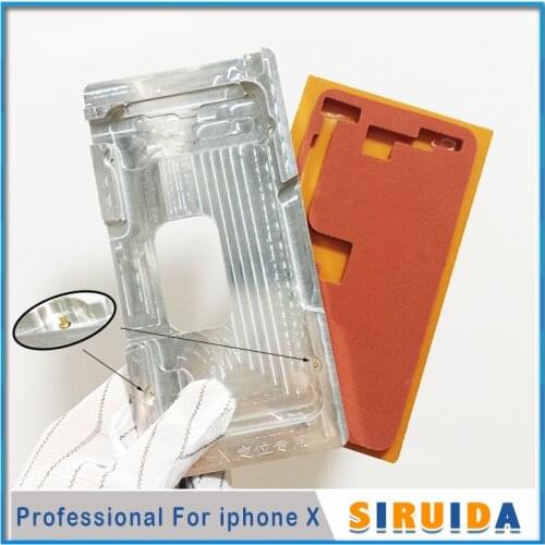 Mold For iPhone X LCD Outer Glass Screen Laminating UV Glue Positioning Alignment Metal Mould + Mat / No hurt the screen