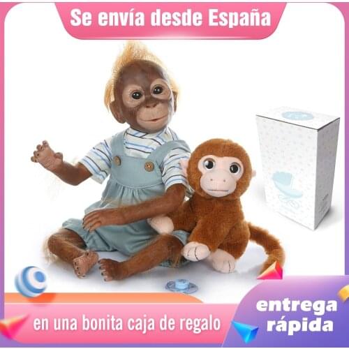 NPK New 21inch 52CM 100% handmade reborn Monkey very soft silicone vinyl flexible Collectible art doll