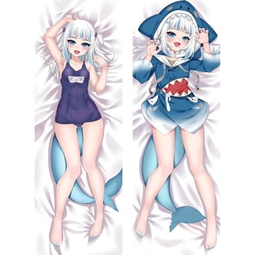 Gobsk 2021 Update Japanese Anime Dakimakura Gawr Gura Hugging Body Pillow Cover Case Dakimakura Body Pillow Case