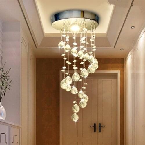 Crystal Chandelier Lights LED Aisle Corridor Light Balcony Staircase Chandeliers Lighting Crystal Hanging Ceiling Fixtures