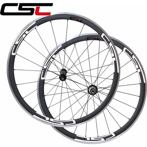 CSC 700C 23mm width 38mm deep clincher R36 hub bike wheelset with Aluminum alloy breaking surface road bicycle carbon wheels