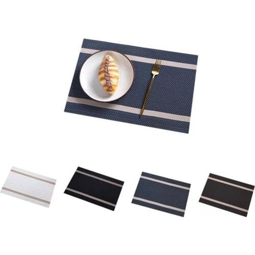 Hot 1 Piece Light Luxury Nordic Stripe Solid Color Anti-skid Heat Insulation Desktop Decorative Mat Water Proof Table Cloth Pad