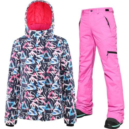 -30°C Warm Ski Suit Women Brand Female Ski Jacket And Pants Waterproof Breathable Skiing And Snowboarding Suit Jacket
