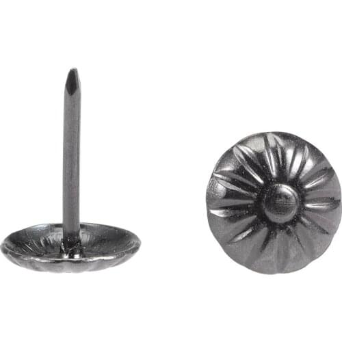 Uxcell Upholstery Nails Tacks 7/16-Inch Head Dia Antique Round Thumb Push Pins Black 80 Pcs