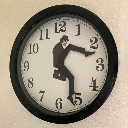 British Comedy Inspired Ministry Of Silly Walk Wall Clock Comedian Home Decor Novelty Wall Watch Funny Walking Silent Mute Clock