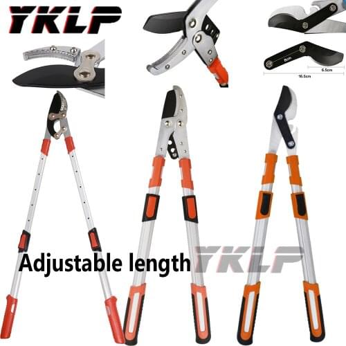 New Telescopic Long Length Scissor Hedge Anvil Shear Anti-Slip Grip Garden Pruning Hand Tool Ratchet Cut Tree Branch