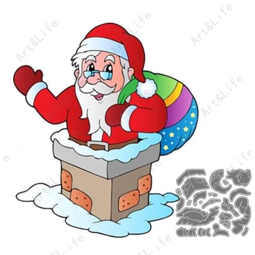 New Metal Cutting Dies 2021 Santa Claus Christmas Dies Stencils Template Scrapbooking Album Mold Paper Stamp and Dies Metal Dies