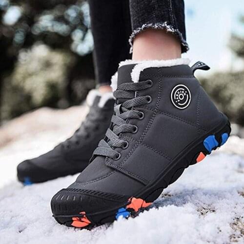 Boys Girls Walking Shoes Winter Boots Kids Trekking Shoes Adult Winter Warm Padded Boots Outdoor Camping Non-slip Shoes Botas