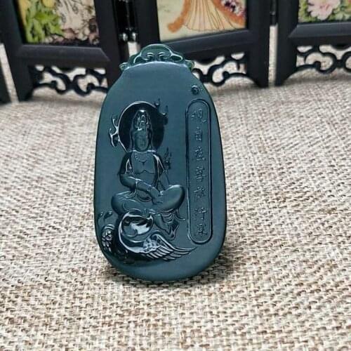Natural Hetian Jade Goddess of Mercy Pendant Necklace Bodhisattva Can Be Worn By Men and Women To Ensure Peace