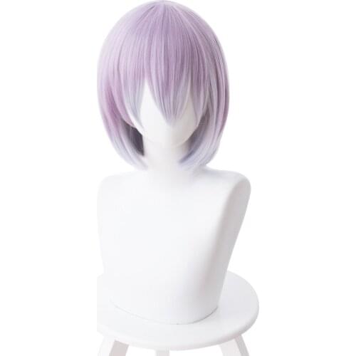 Anime SSSS.GRIDMAN Akane Shinjou Cosplay Wig 30cm Purple Heat Resistant Synthetic Hair Halloween Cosplay Wigs