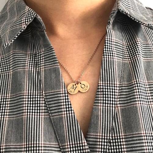 Personalized Round Necklace Stainless steel customized nameplate jewelry Mom gift Necklace for Women Gift for Mom Gift Bracelet