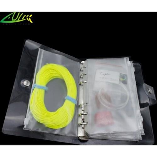 FULLIIFISH Durable Fly Fishing Leader Wallet 10 Inner Detachable Bags Tippet Pocket Flies Soft Lures Fishing Lines Storage Bag