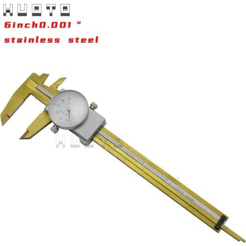 Shock-proof Stainless Stee Dial Caliper 6inch 0-150mm/0.02mml Precision 0.001" dial Vernier Caliper plastic dial caliper gauge