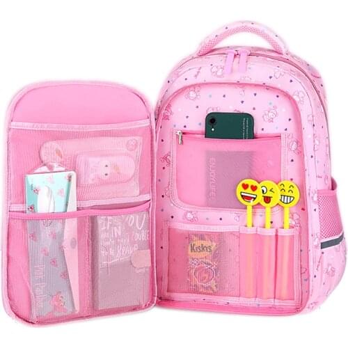 2 Size Large Capacity Orthopedic School Bags Kid Travel Backpacks Cartoon Print Princess Backpack For Teenager Girls School bag