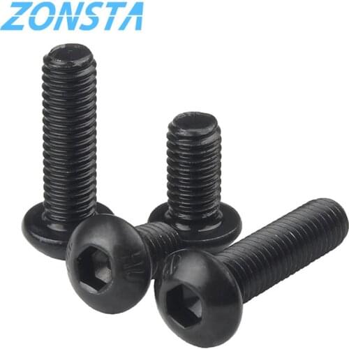 ISO7380 M2 M2.5 M3 M4 M5 M6 Round Black 10.9 Grade Hex Screws Hexagon Screw Cap Socket Button Head Allen Furniture Bolt